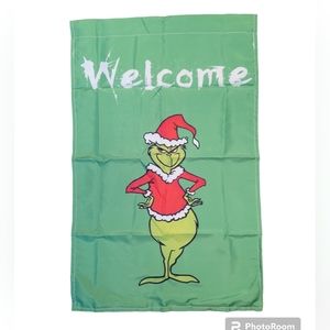 The Grinch Christmas welcome garden flag